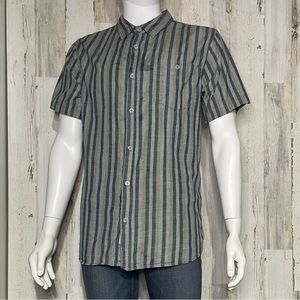 Men’s Short Sleeve Button Down | Modern Amusement | Vertical Stripes